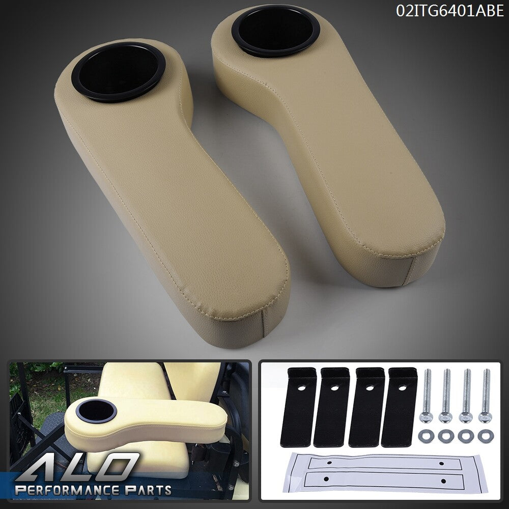 Fit For EZGO Club Car Yamaha Golf Cart Rear Seat Arm Rest Cushion Cup Holder
