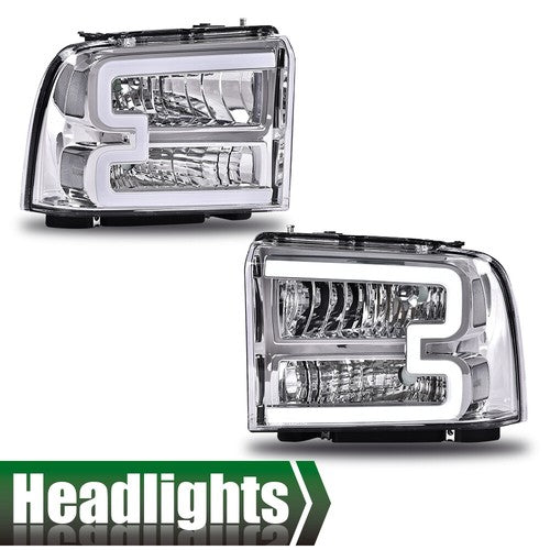 Clear Corner Headlights w/ LED DRL Fit For 2005-2007 Ford F250 F350 Super Duty