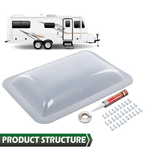 17.8" X 25.8" RV Camper Skylight Exterior Cover w/ Installation Accessories