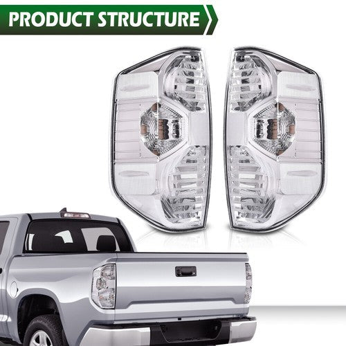 Fit For 14-21 Toyota Tundra Clear Rear Tail Lights Brake Lamps Assembly Pair