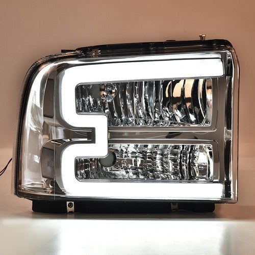 Clear Corner Headlights w/ LED DRL Fit For 2005-2007 Ford F250 F350 Super Duty