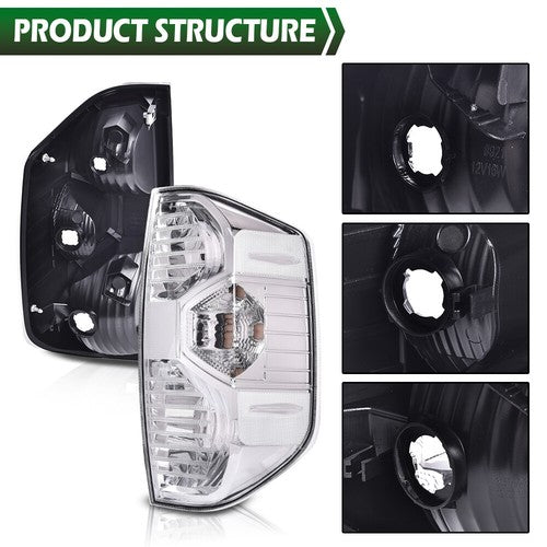 Fit For 14-21 Toyota Tundra Clear Rear Tail Lights Brake Lamps Assembly Pair