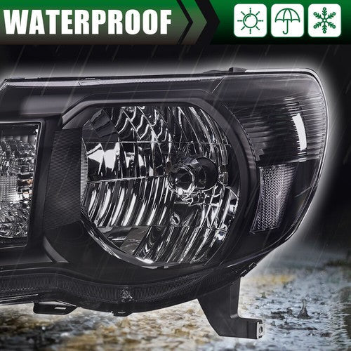 Black Headlights Fit For 05-11 Toyota Tacoma Signal Lamps Left+Right Pair