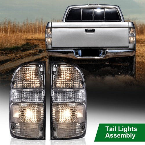 Fit For 01-04 Toyota Tacoma Smoke Tail Lights Brake Lamps Assembly w/ Bulbs