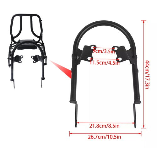 Backrest Sissy Bar w/ Luggage Rack For Bonneville T100 T120/Black 2016-24 US