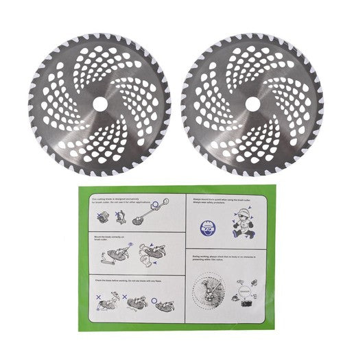 2 Pack -10" x 40T Carbide Tip Brush Blades  for Cutter, Trimmer, Weed Eater