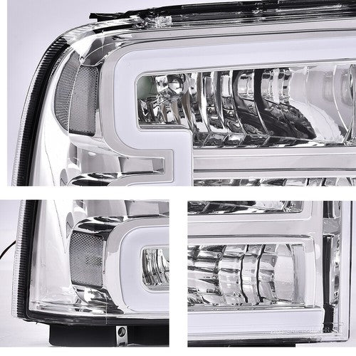 Clear Corner Headlights w/ LED DRL Fit For 2005-2007 Ford F250 F350 Super Duty
