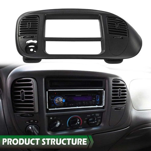 Fit For 1997-2003 Ford F150 Expedition Radio Climate Trim Bezel Dash Panel Black