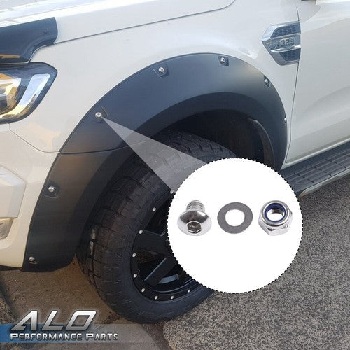 Universal Pocket/Rivet Style Fender Flares Screw/Bolt Hardware Kit Fit For Ford
