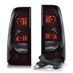 Fit For 03-2006 Chevrolet Silverado LED Tube Smoke Black Headlights+Tail Lights