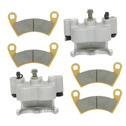 Front Left Right Brake Calipers w/Pads For Polaris Ranger Crew XP 900 / XP 1000