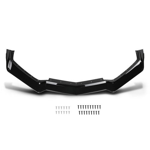 Fit For 2020-2025 Corvette C8 5VM Style Front Bumper Lip Splitter Glossy Black