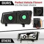 Fit For 03-2006 Chevrolet Silverado LED Tube Smoke Black Headlights+Tail Lights