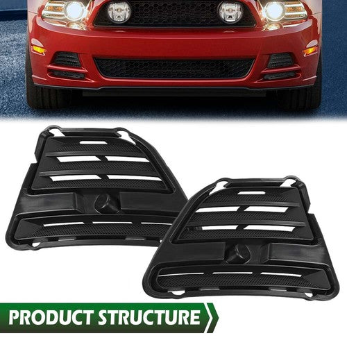 Front Bumper Insert Fog Light Cover Left+Right Fit For 2013-2014 Ford Mustang