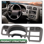 Gray Fit For 1998-2005 Chevy S10 Blazer GMC Jimmy Dash Radio Cluster Trim Bezel
