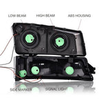 Fit For 03-2006 Chevrolet Silverado LED Tube Smoke Black Headlights+Tail Lights