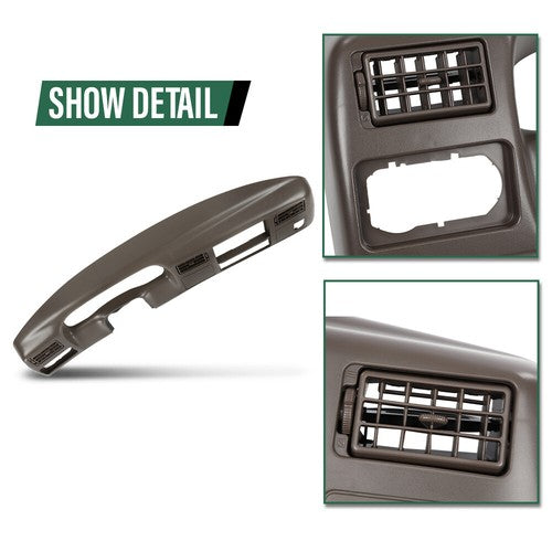 Dash Cluster Radio Bezel Trim Panel Brown Fit For 1999-2004 Ford F250 F350