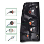 Fit For 03-2006 Chevrolet Silverado LED Tube Smoke Black Headlights+Tail Lights
