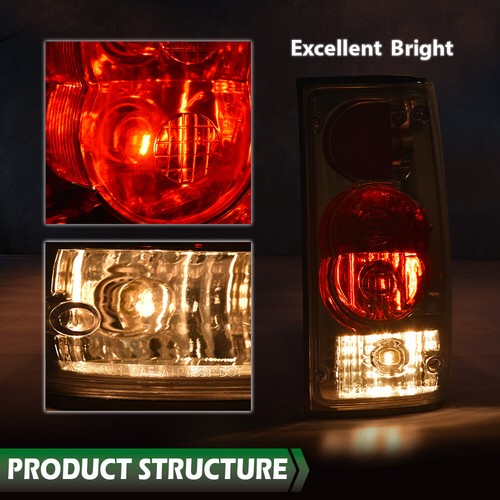 Fit For 1989-1995 Toyota Pickup Red/Chrome Tail Lights Brake Lamps Left+Right