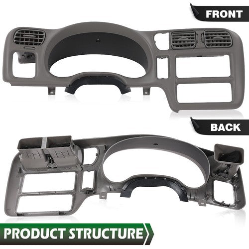 Gray Fit For 1998-2005 Chevy S10 Blazer GMC Jimmy Dash Radio Cluster Trim Bezel