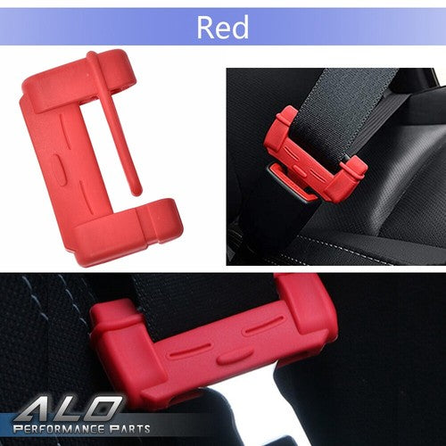 2PC Car SUV Seat Belt Buckle Clip Silicone Anti-Scratch Cover Safety Accessories