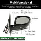 Fit For 16-2020 Mercedes Benz W213 E Class White Right Side Mirror w/ Blind Spot