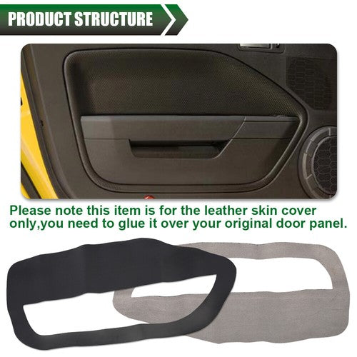 Fit For 05-09 Ford Mustang Door Panel Insert Card Cover Kit Leather 2Pcs