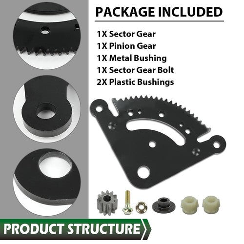 For John Deere LA130 LA135 LA140 LA145 Steering Sector & Pinion Gear w/ Bushings