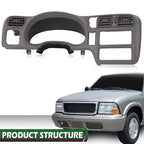 Gray Fit For 1998-2005 Chevy S10 Blazer GMC Jimmy Dash Radio Cluster Trim Bezel