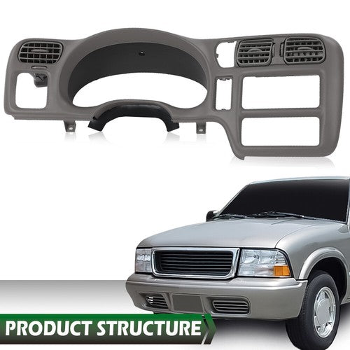 Gray Fit For 1998-2005 Chevy S10 Blazer GMC Jimmy Dash Radio Cluster Trim Bezel