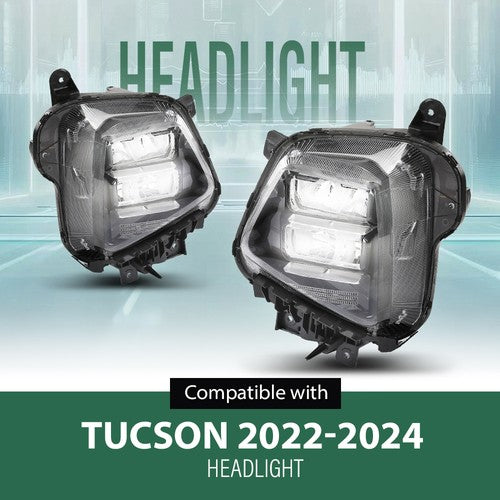 LED Headlights Assembly Fit For 2022-2024 Hyundai Tucson Driver & Passenger Side