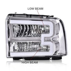 Clear Corner Headlights w/ LED DRL Fit For 2005-2007 Ford F250 F350 Super Duty