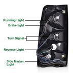 Fit For 03-2006 Chevrolet Silverado LED Tube Smoke Black Headlights+Tail Lights