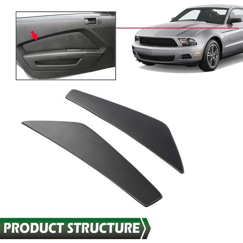 2pcs Door Panel Insert Textured Black Fit For 2010-2014 Ford Mustang Replacement