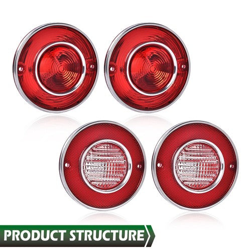 4pcs Tail Lights & Backup Lights Fit For 1975-1979 Chevrolet Corvette C3 5.7L V8
