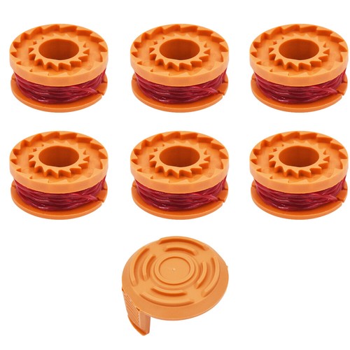 NEW 6pack Replacement Spool Line with 1 Pack Spool Cap Cover For WORX WA0010