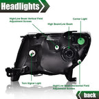 Black Headlights Fit For 05-11 Toyota Tacoma Signal Lamps Left+Right Pair