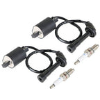 650 XVS650 2× Ignition Coil & Spark Plug For Yamaha V Star 1998-2016