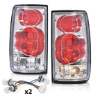 Fit For 1989-1995 Toyota Pickup Red/Chrome Tail Lights Brake Lamps Left+Right