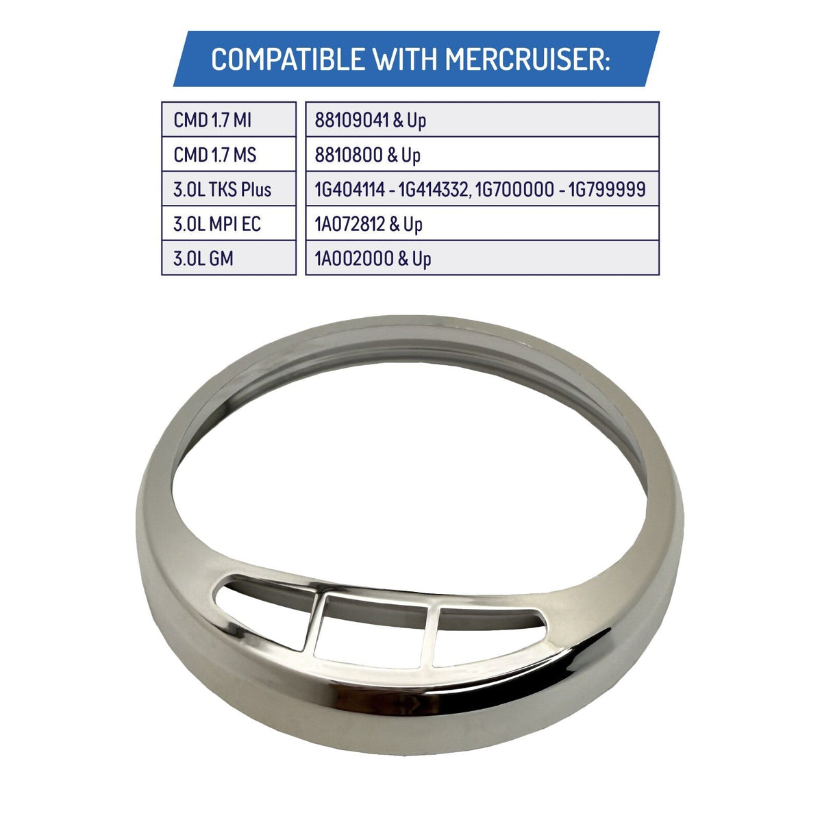 Chrome Bezel for Mercury MerCruiser Tachometer MercMonitor 88mm SC1000 - 8590743