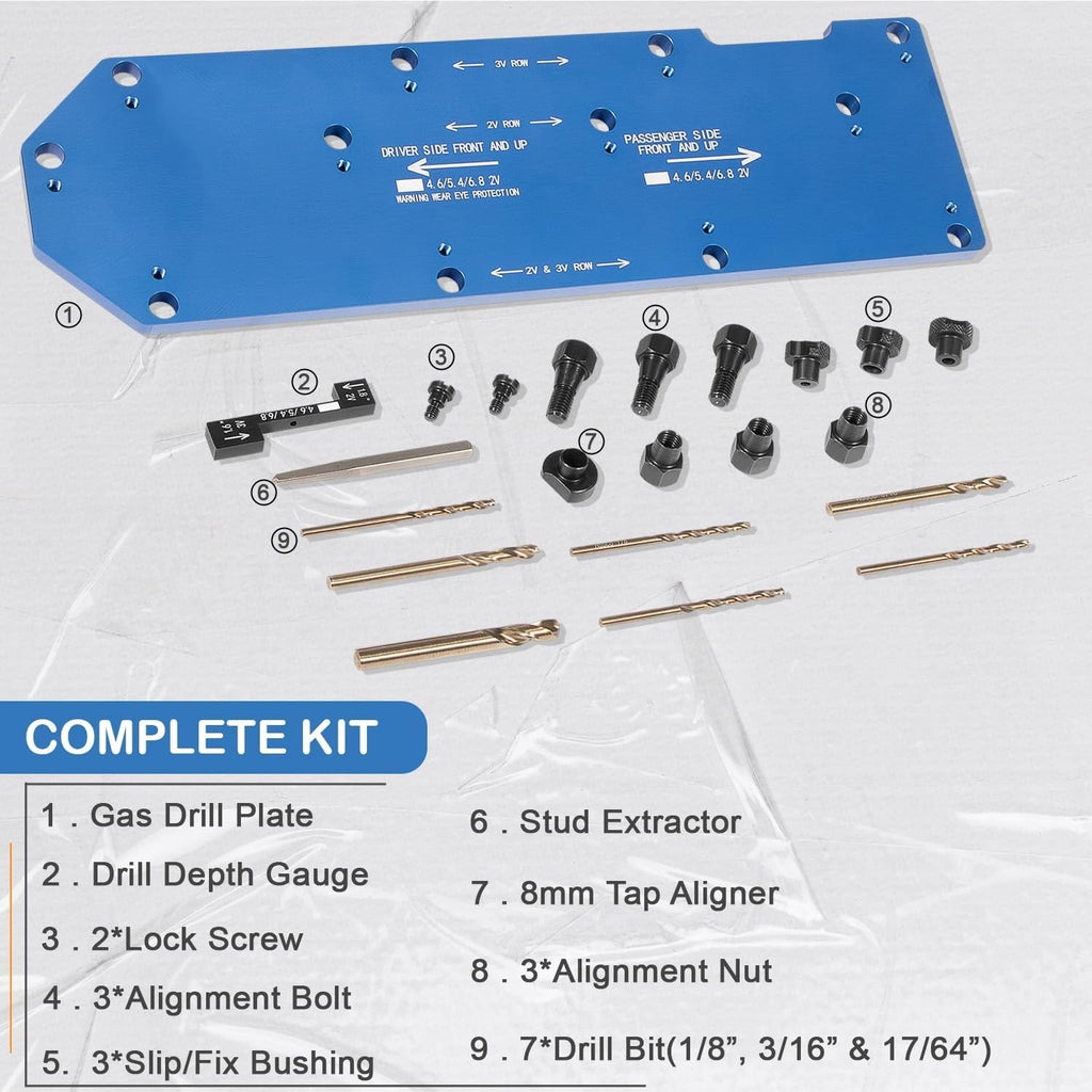 71600 Broken Exhaust Manifold Drill Template for Ford V10 2V 3V 4.6L 5.4L 6.8L