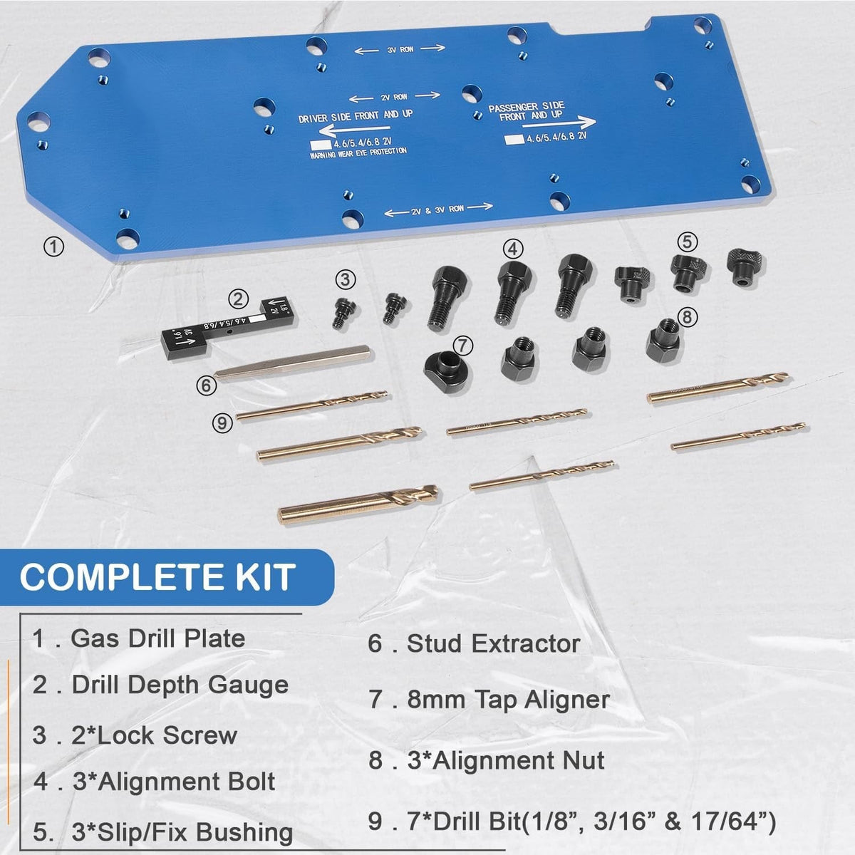 71600 Broken Exhaust Manifold Drill Template for Ford V10 2V 3V 4.6L 5.4L 6.8L