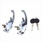 PAIR) OUTER DOOR HANDLES WITH MATCHED KEYS FITS VW TYPE1 BUG 113898205M 1968-79