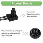 10pcs 12V-48V Wire Leads Waterproof On-Off Push Button Switch for Motorcycle Car