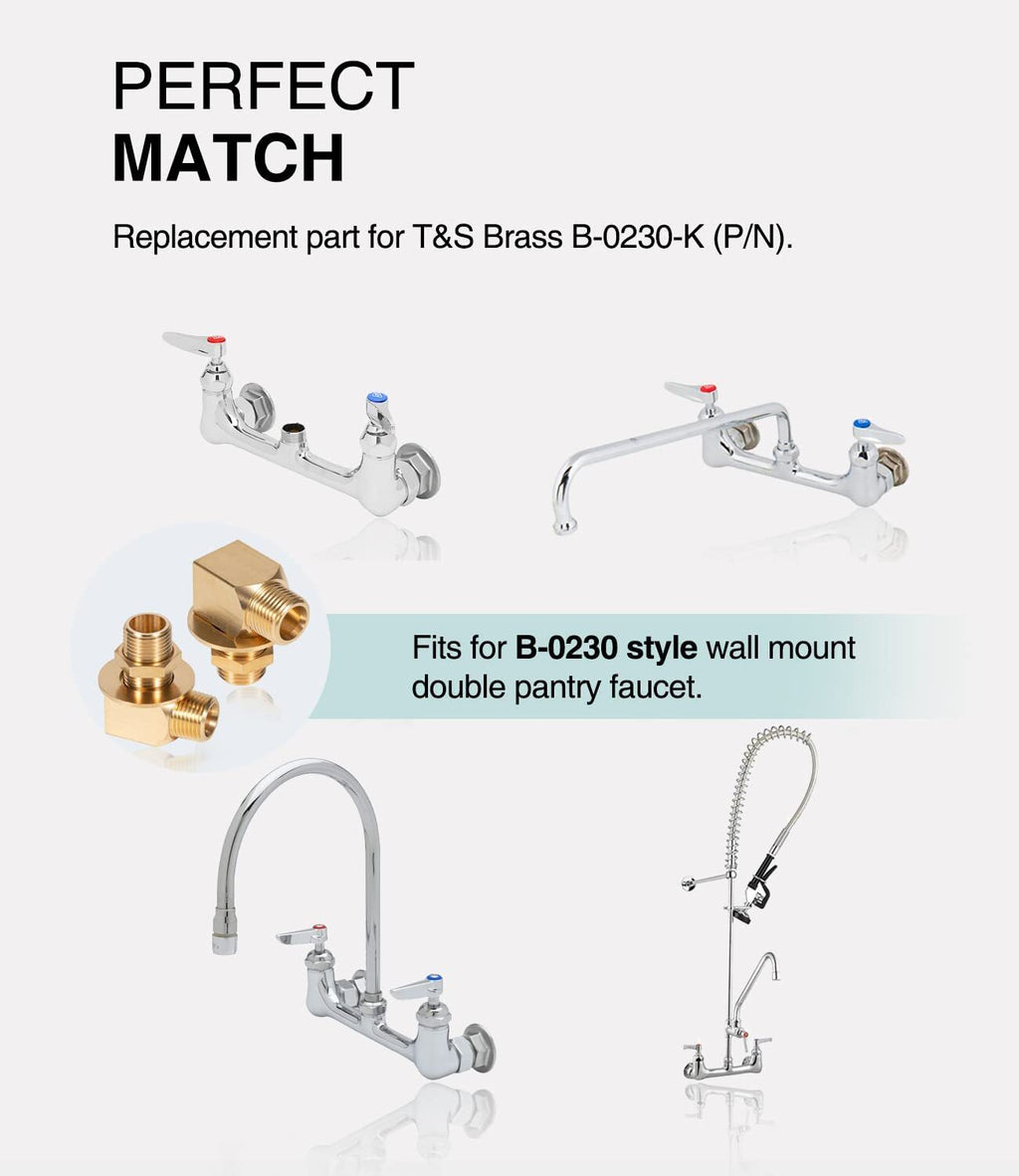 B-0230-K Wall Mount Faucet Install Kit for T&S B-0230 Style 1/2???? NPT Faucets