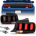 Pair LED Tube Signal Brake Lamps Smoked Tail Lights For 2005-2009 Ford Mustang