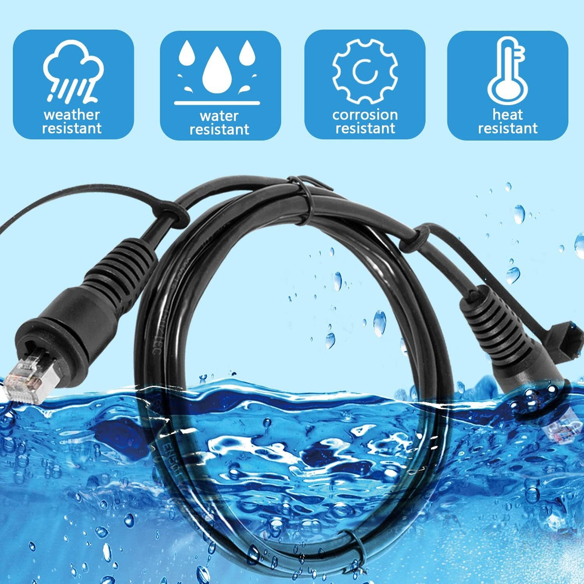 6FT Marine Network Cable RJ45, 010-10550-00 for Garmin Navigation Screen Models