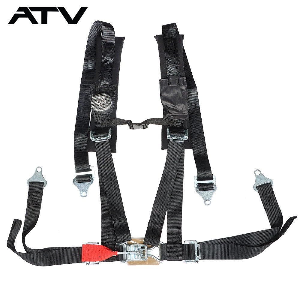 4point Black Harness Belt Seatbelt w/ Phone Pocket A114220 ATV UTV