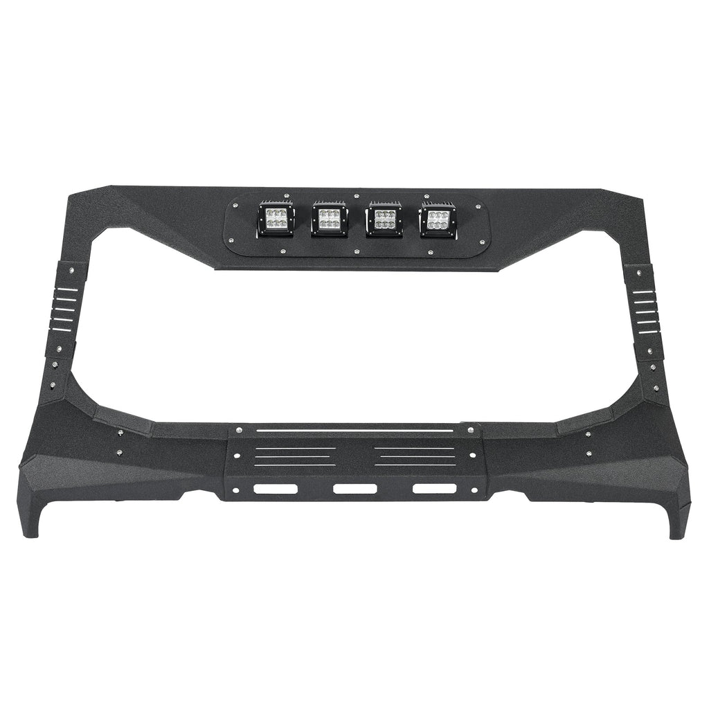 For Jeep Wrangler JK 2007-18 Steel Armor Windshield Frame Cover Visor Cowl w/LED