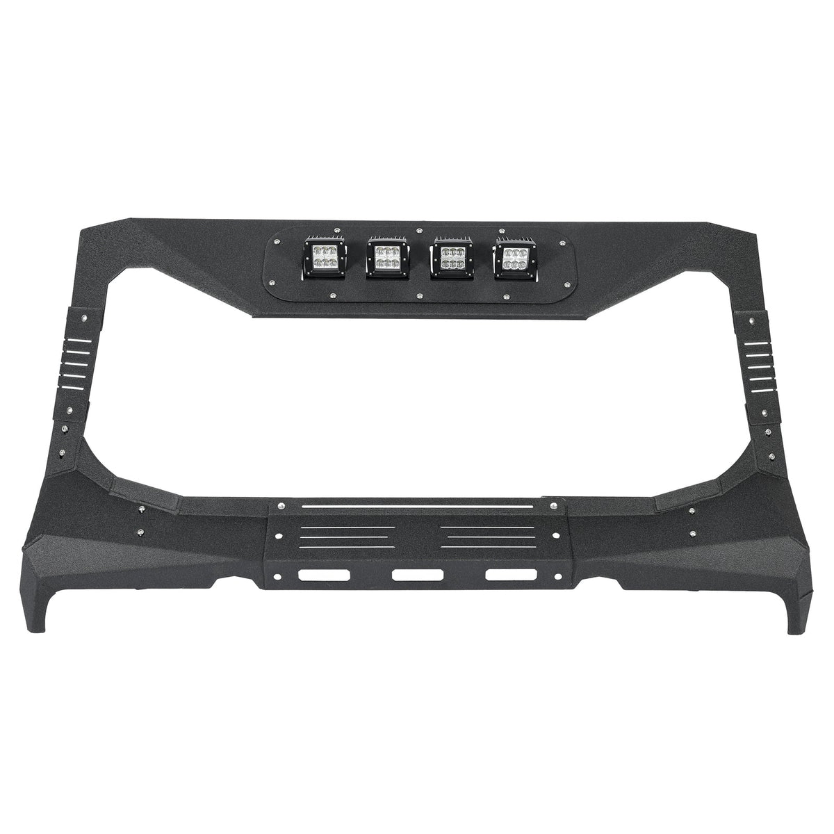 For Jeep Wrangler JK 2007-18 Steel Armor Windshield Frame Cover Visor Cowl w/LED
